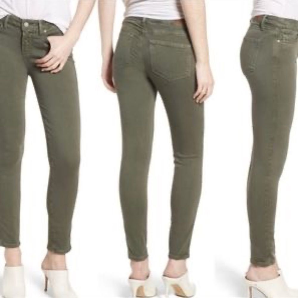 Paige Army Green Verdugo Ankle Jeans Sz 27‎